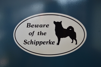 Sticker "Beware of the Schipperke"