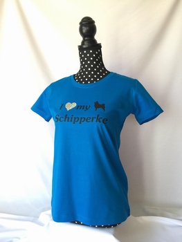 Dames T-Shirt "I love my Schipperke"