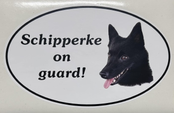 Autocollant "Schipperke on guard"
