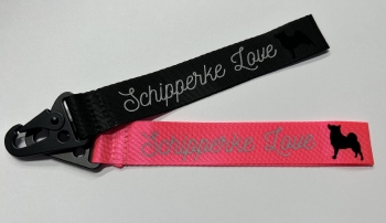 Sleutelhanger "Schipperke Love" met metalen haak